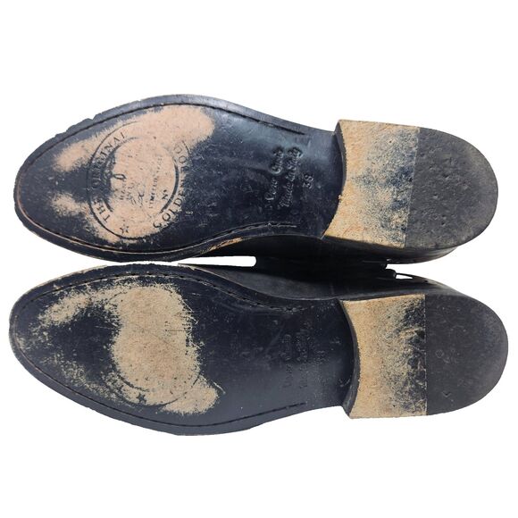 GOLDEN GOOSE Tall Leather Boots Clamp Heel Black Women's 38 US 7, 7.5 Equestrian - Picture 13 of 16